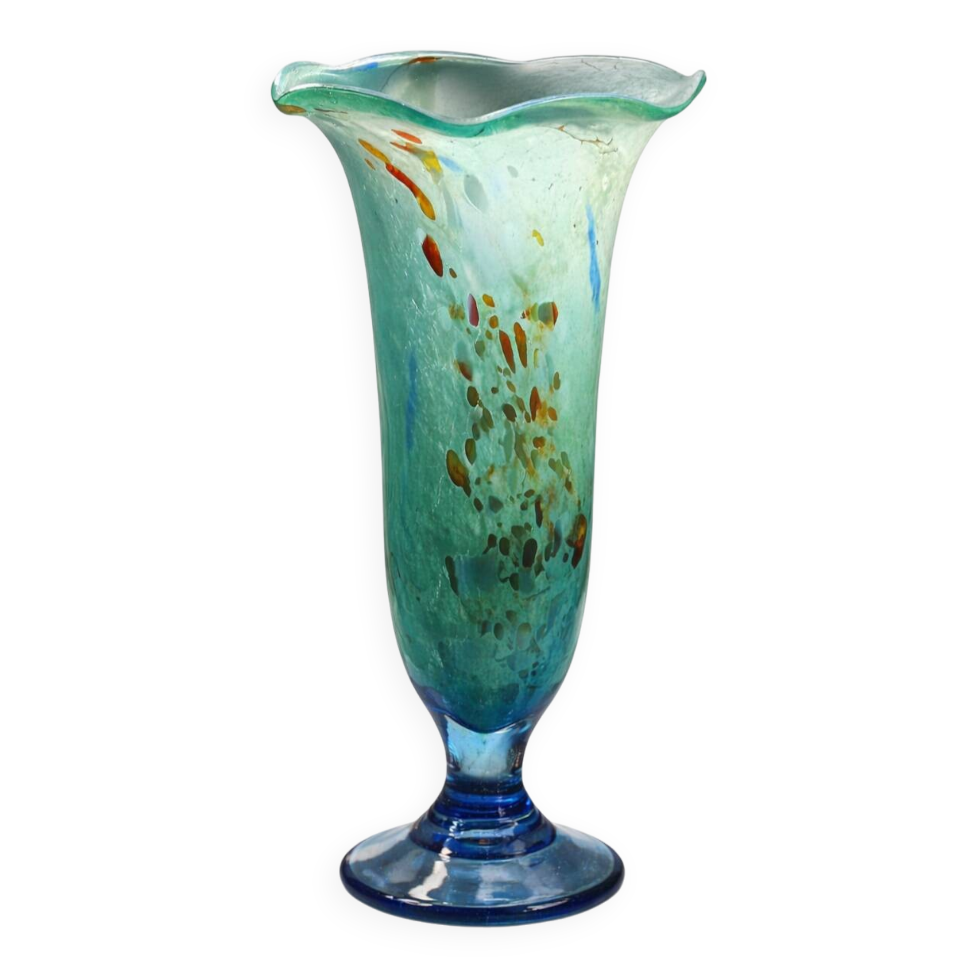 Art glass vase signed Marc Blot, 1990, hand-blown - 28 cm - new