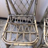 Série de 4 chaises en rotin vintage