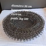 6 black metal serving plates