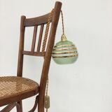 Art deco green and golden lamp