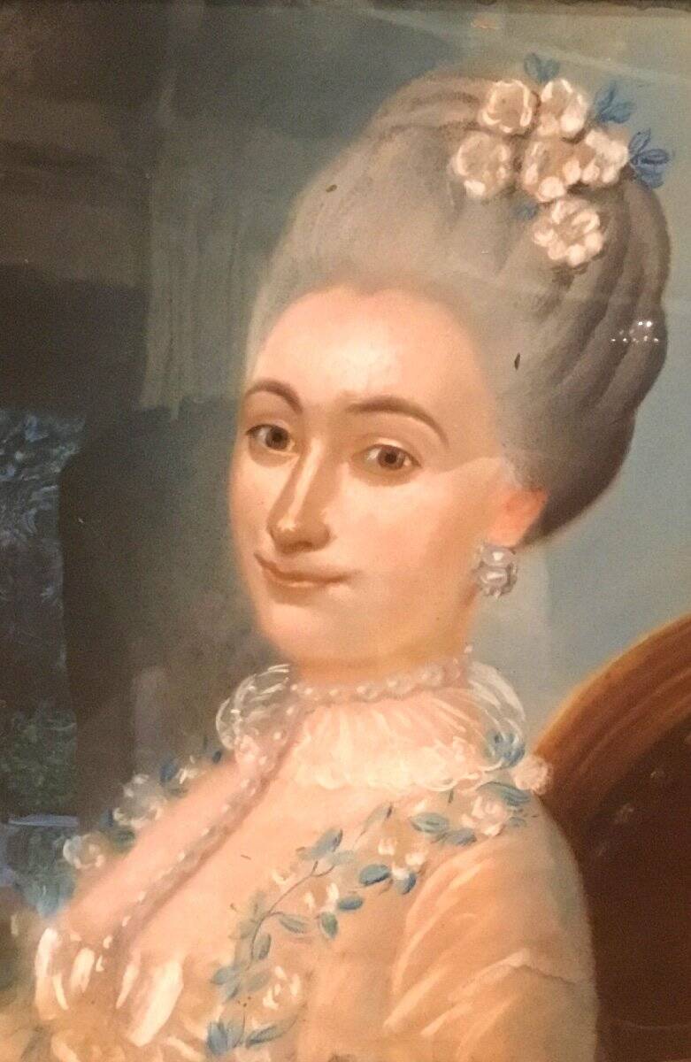 Portrait de femme au pastel vintage