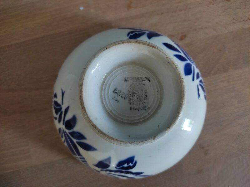 Digoin Badonviller ceramic bowl blue