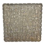 Antique Wall Lamp Ceiling Light Molded Glass + Vintage Black Metal Bracket