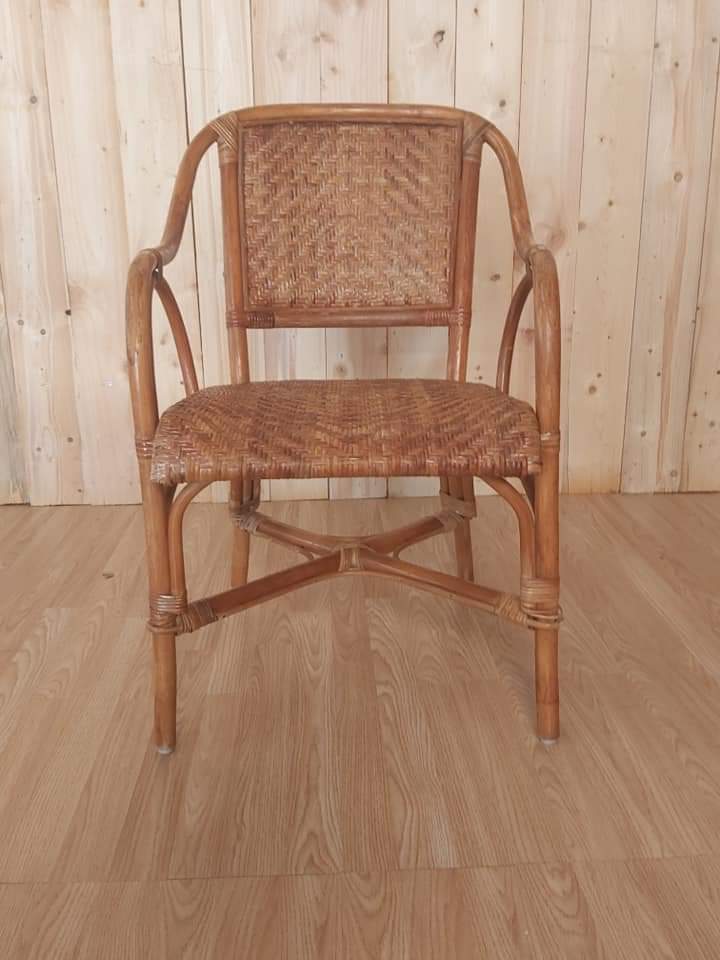 Rattan lounge set and vintage sofa