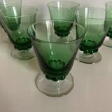 6 colored art deco glasses
