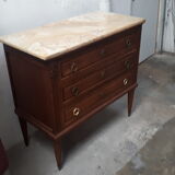 Chest of drawers 3 drawers Napoleon III classic on marble