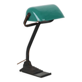 Art Deco Desk Lamp Notary Lamp Erpe Model 52 Wrought Iron Green Enamel Shade