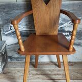 Art-popular armchair 50s in solid wood
