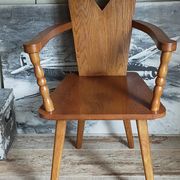 Art-popular armchair 50s in solid wood