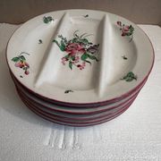 6 assiettes à Asperges Luneville début XX e siècle