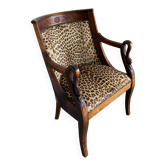 Fauteuil style Empire / Consulat à col de cygne