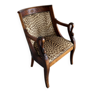 Empire/Consulate style swan neck armchair