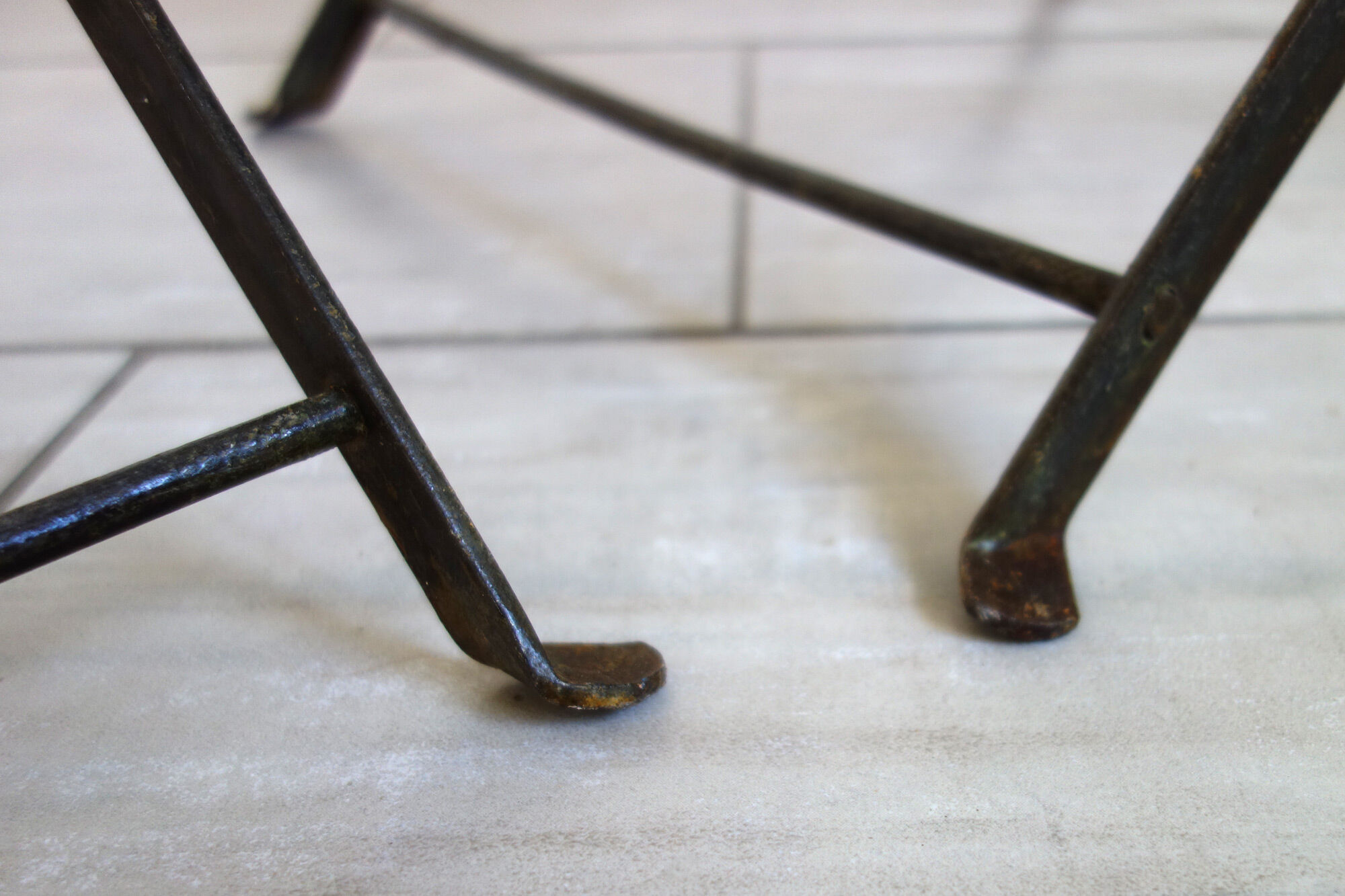 Vintage folding chairs and stool set