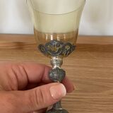 Set de 8 verres en laiton et verre
