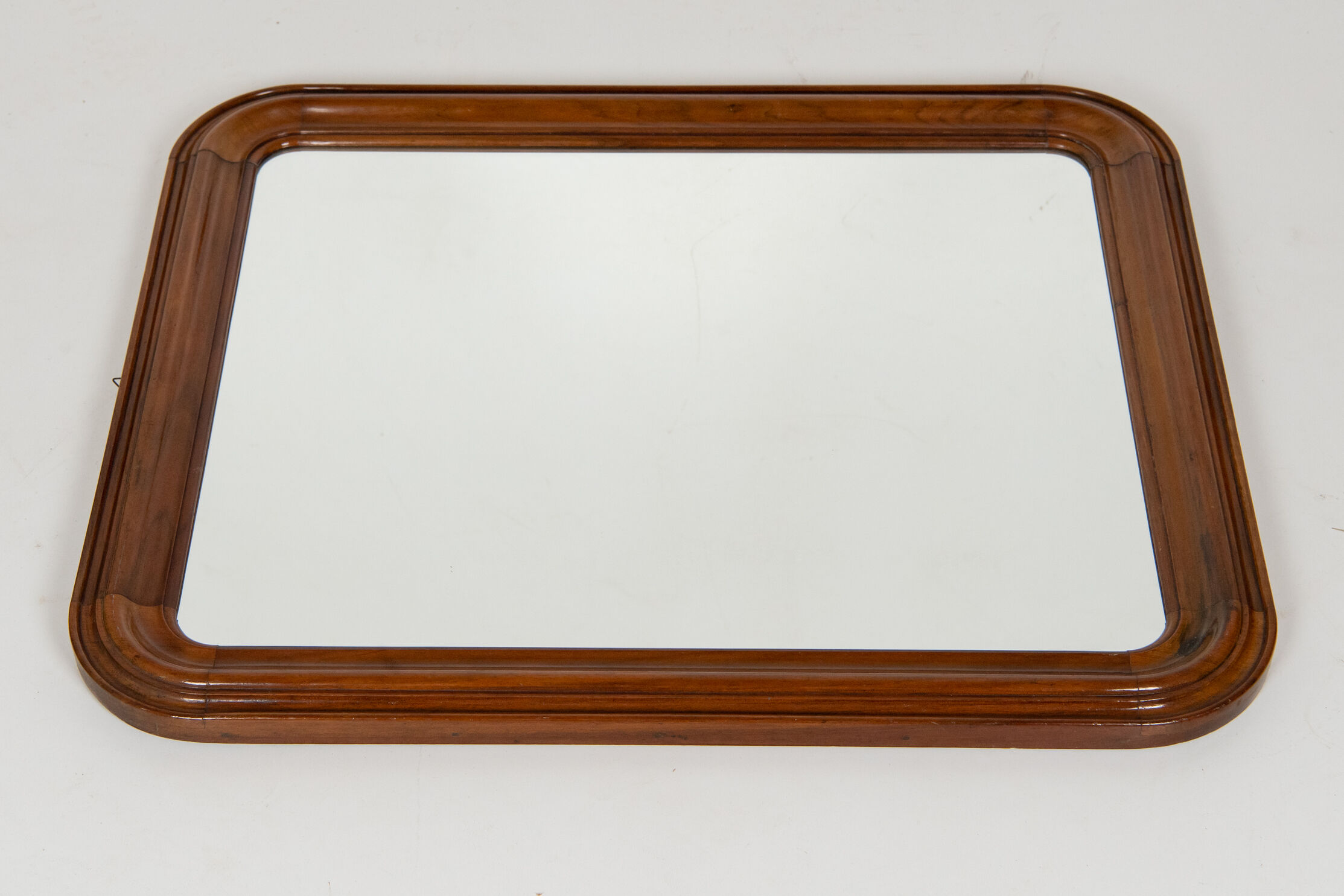1950s vintage walnut wood mirror