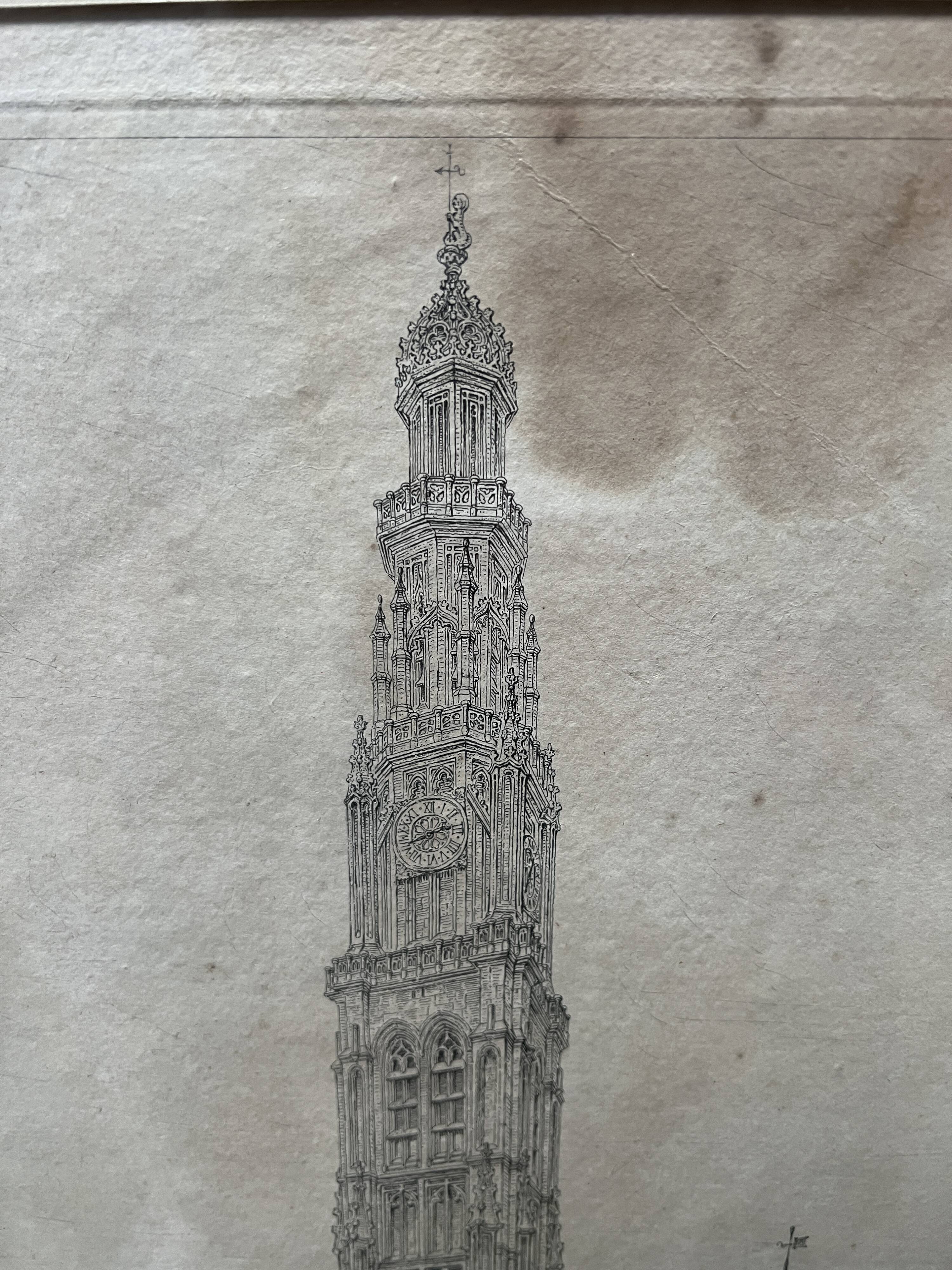 Engraving of the Arras town hall