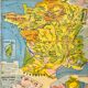 School map of france agriculture & livestock and administrative france 50s-60s
