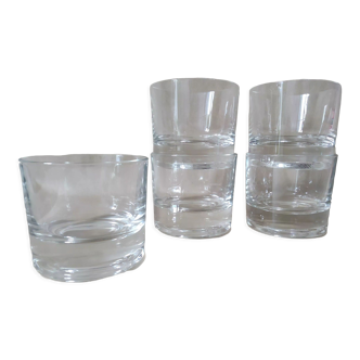 Glasses with thick bottom water or vintage spirits 70