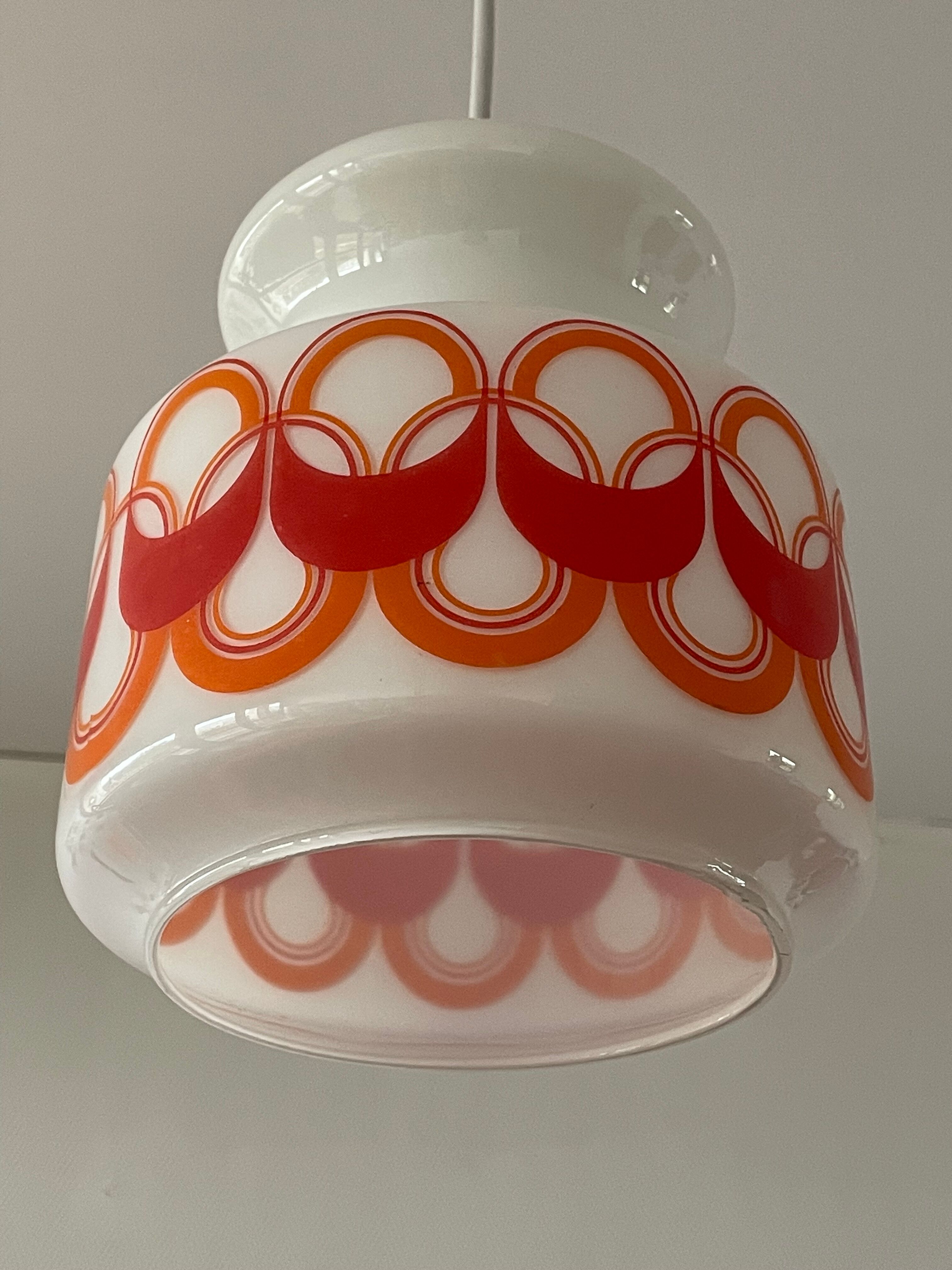 Vintage pattern glass pendant lamp