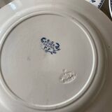 Set of 6 iron earth flat plates with stamped blue patterns