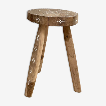Tabouret en bois nacré d'indonésie badi