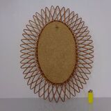 Italian rattan mirror, 1960s