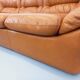 Vintage cognac camel leather canapé from the 1970s.