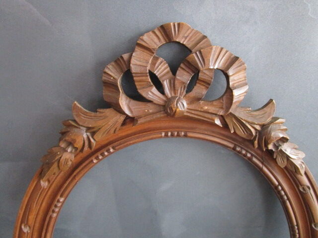 Large old oval wooden grandmother frame