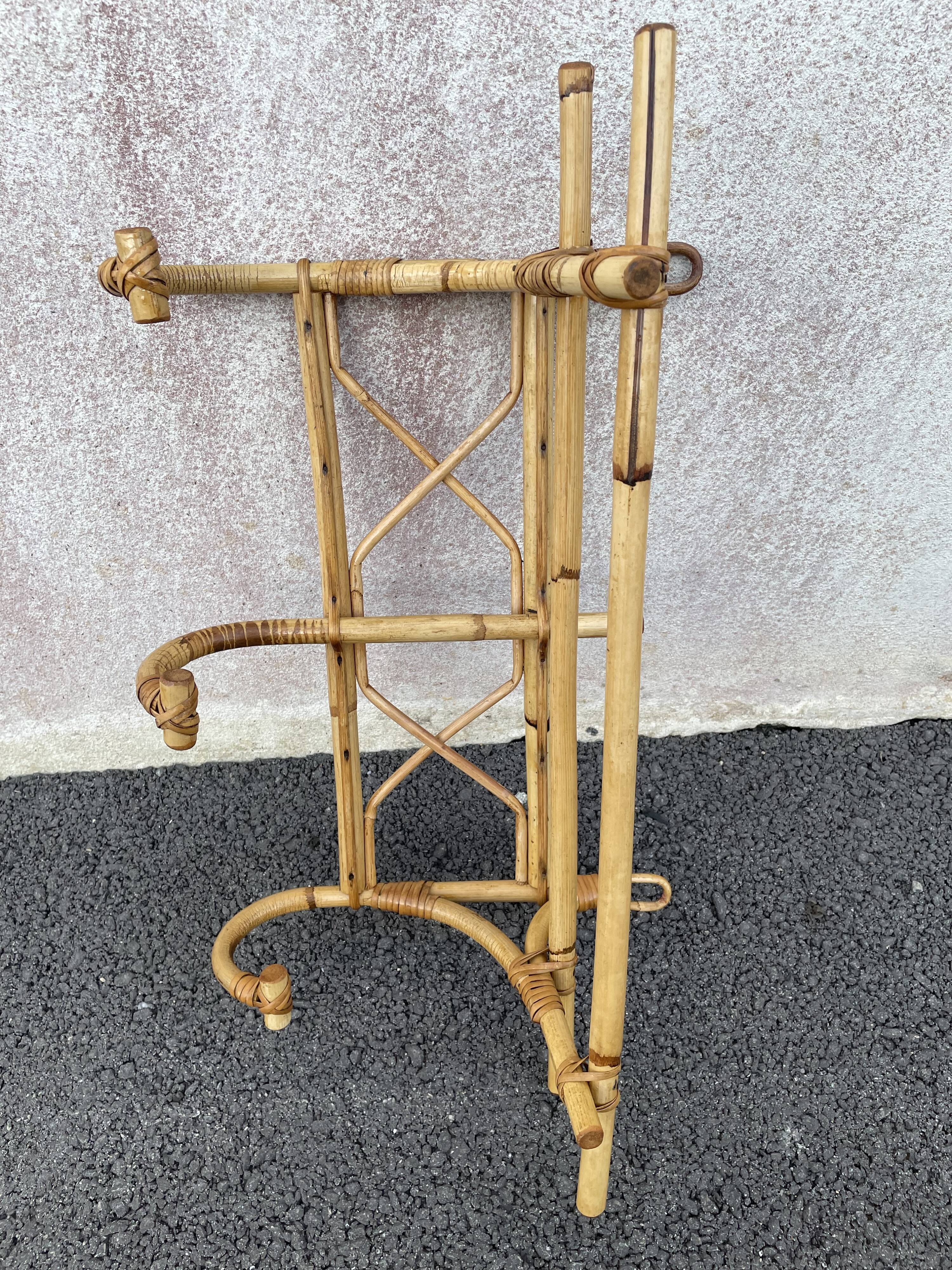 Rattan coat rack