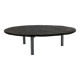 Large brutalist slate stone round coffee table