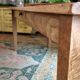 Table de ferme en chêne massif patiné 190 cm x 80 cm