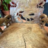 African tribal ensemble of 4 pieces of furniture for dignitaries of the Kingdom of Dahomey, Benin.