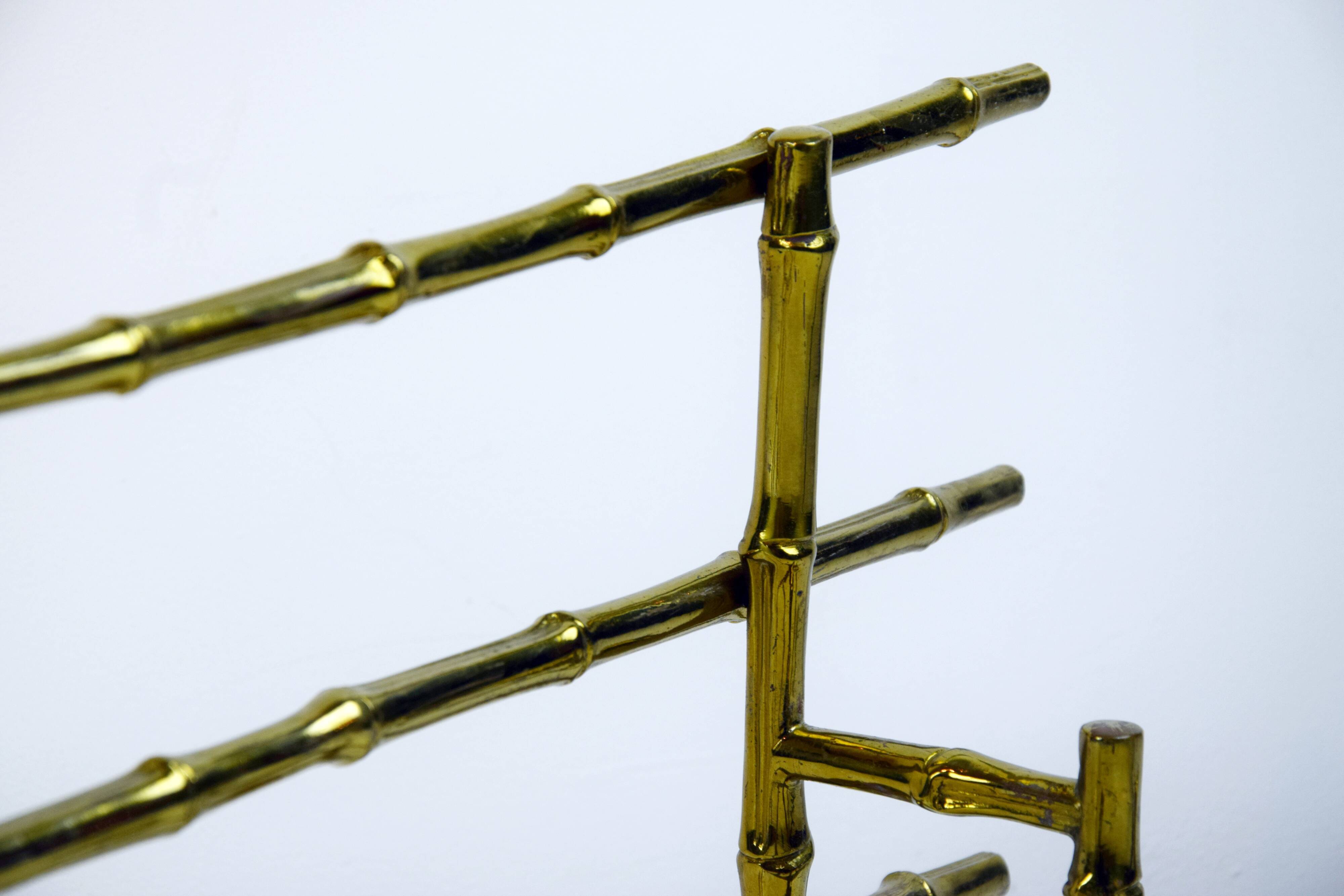 Bamboo-like coat rack in bronze