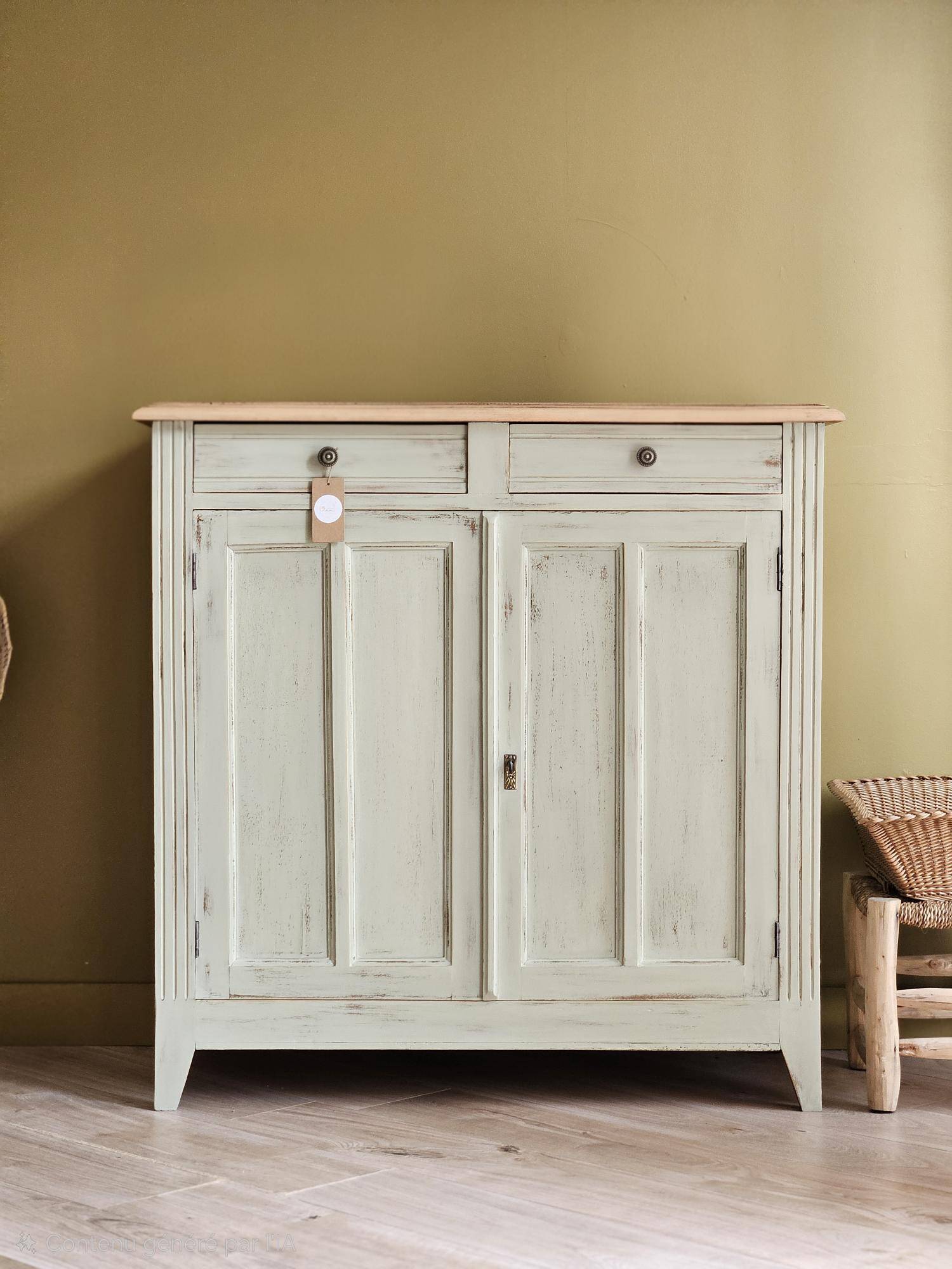 Vintage Parisian buffet with patina in solid wood | Léonie