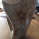 Beige vase by vallauris with flower pattern - excellent condition
