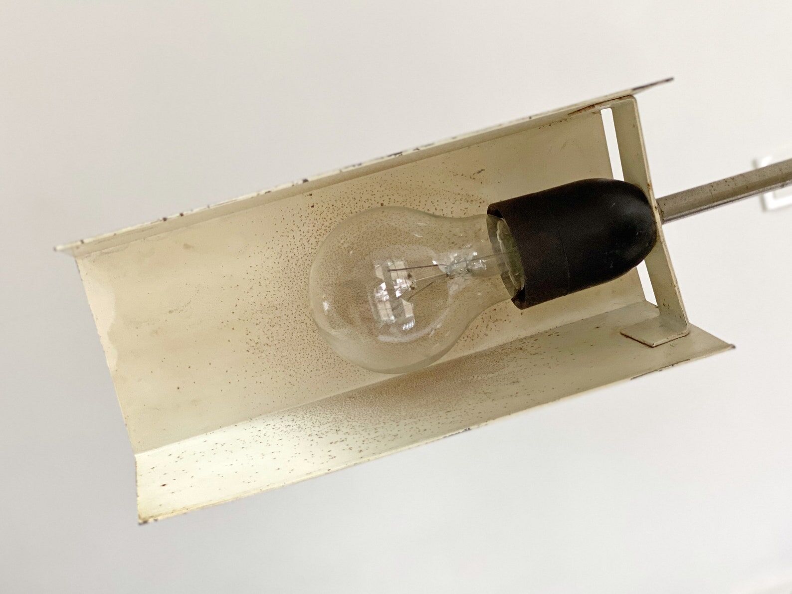 Mid century desk lamp with a rectangular shade