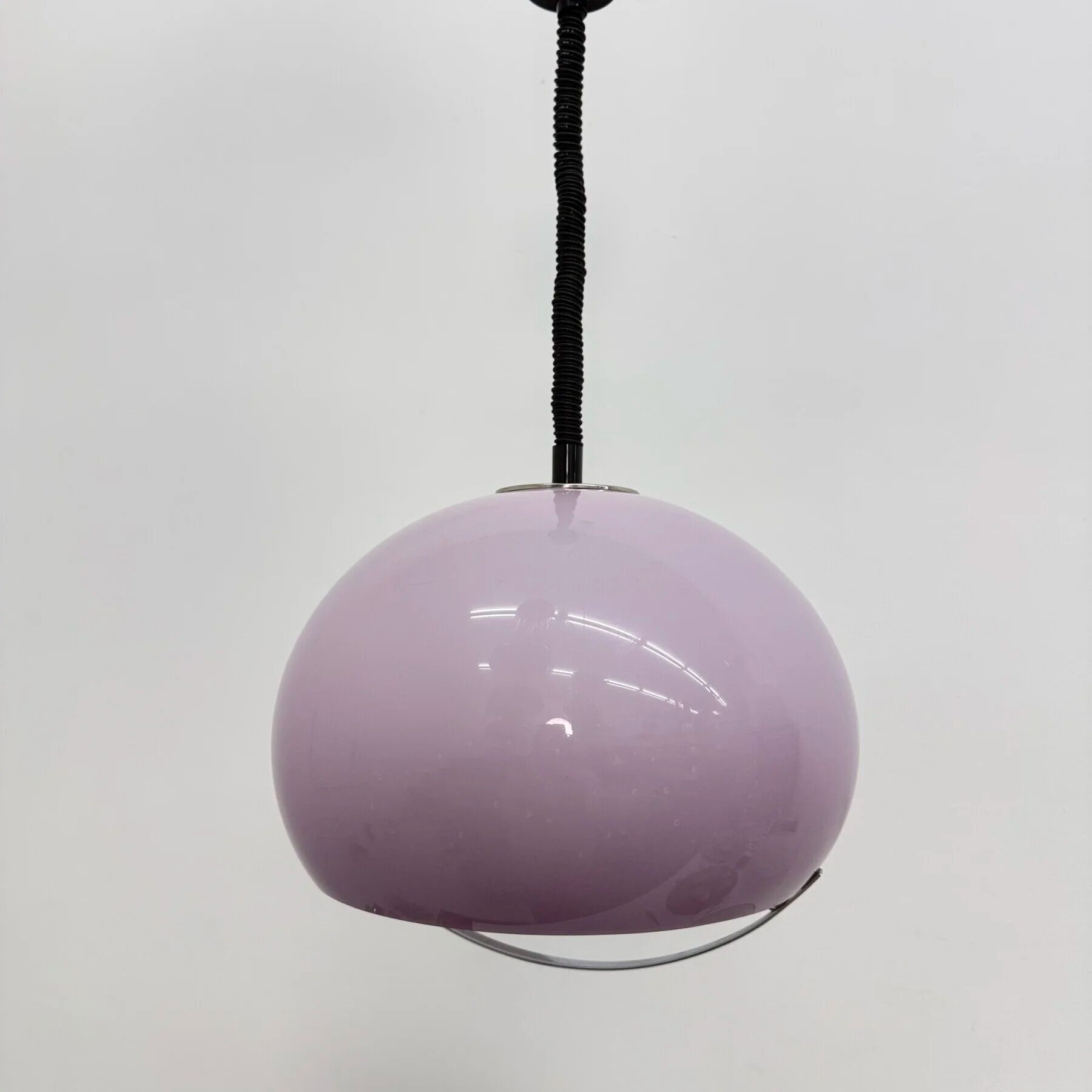 Mid-century purple plastic hanging lamp Harvey Guzzini for Meblo, 1970s