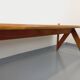 Large vintage brutalist rectangular table made of solid oak wood.
