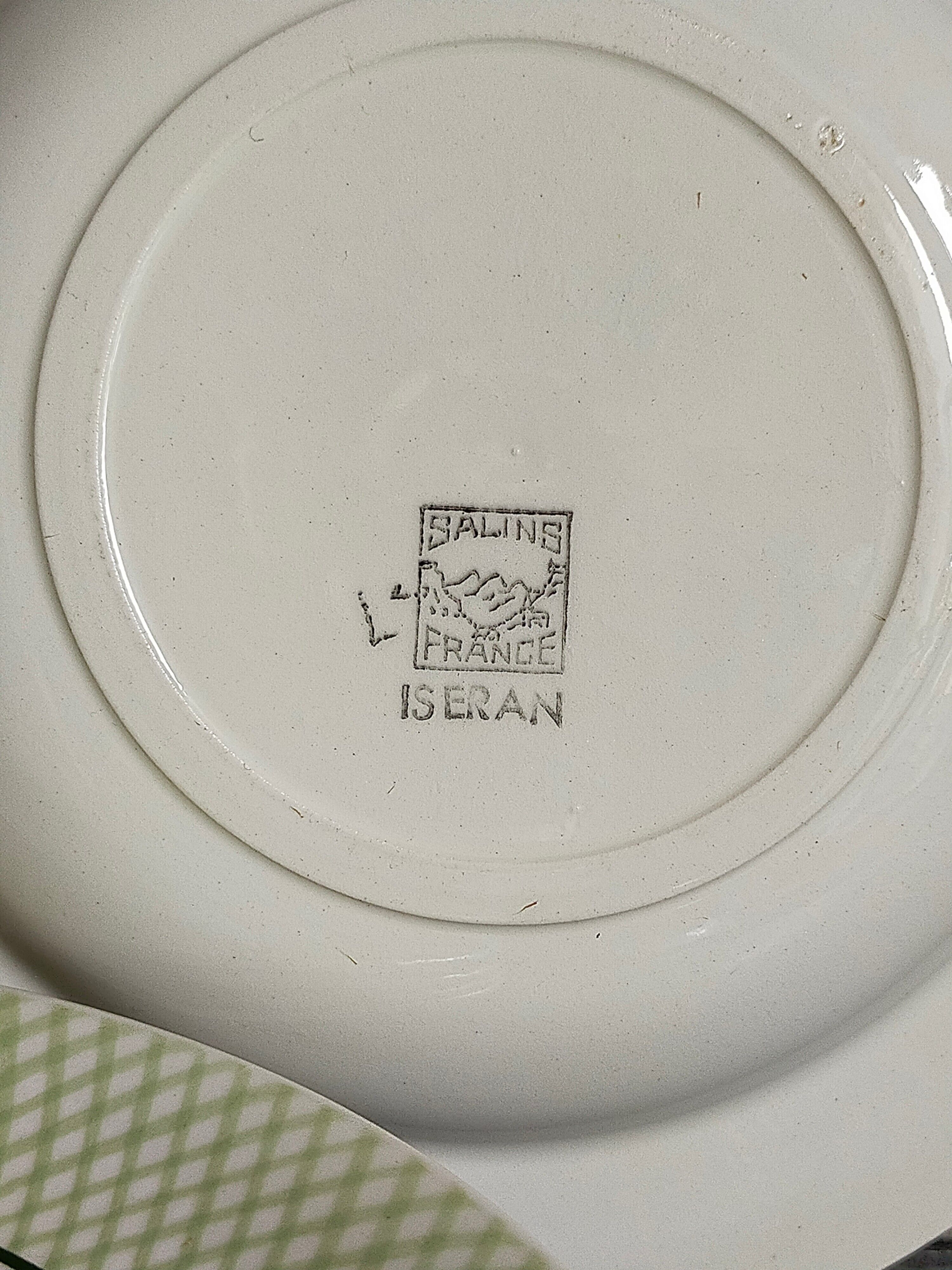 Six assiettes faïence de salins service "iseran" années 50