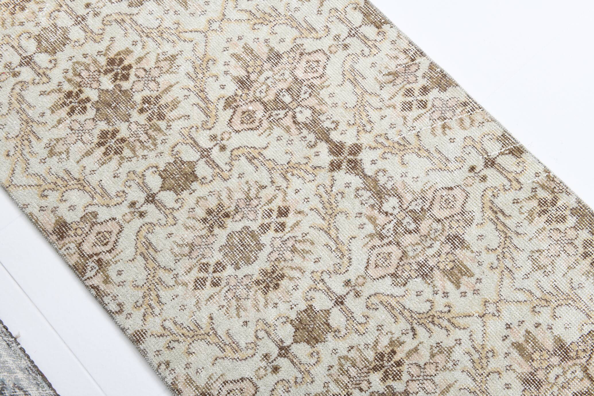 2x9 Floral Vintage Runner Rug, 75x273Cm