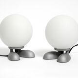 Pair of 1990s table lamps with a cast aluminum base by Sompex