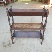 Magazine/book rack in oak with a caned top - early 20th century