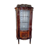 Display case with curved front, Louis XV period, mid-20th century, signed Martin