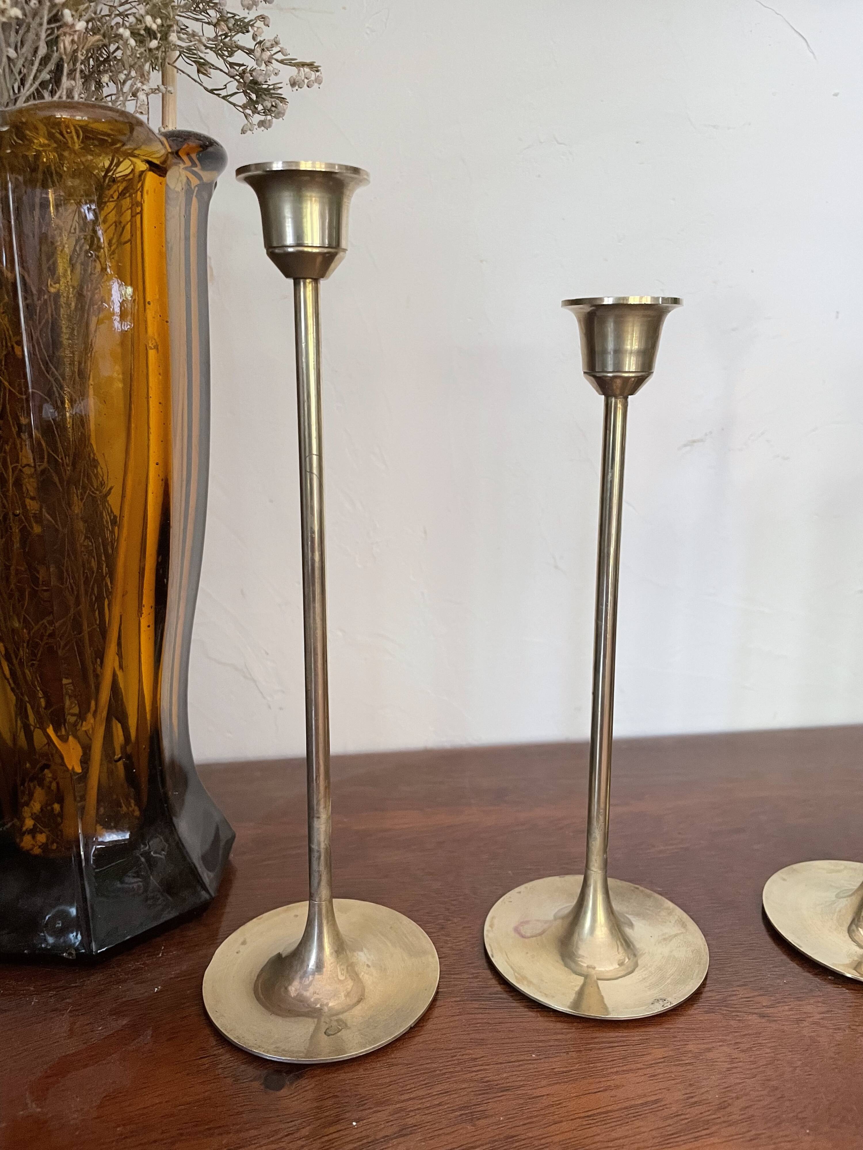 Suite of 5 Danish candle holders 50s