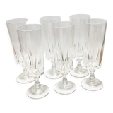 6 champagne flutes, crystal