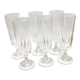 6 champagne flutes, crystal