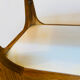 Small contemporary console in stained walnut wood.