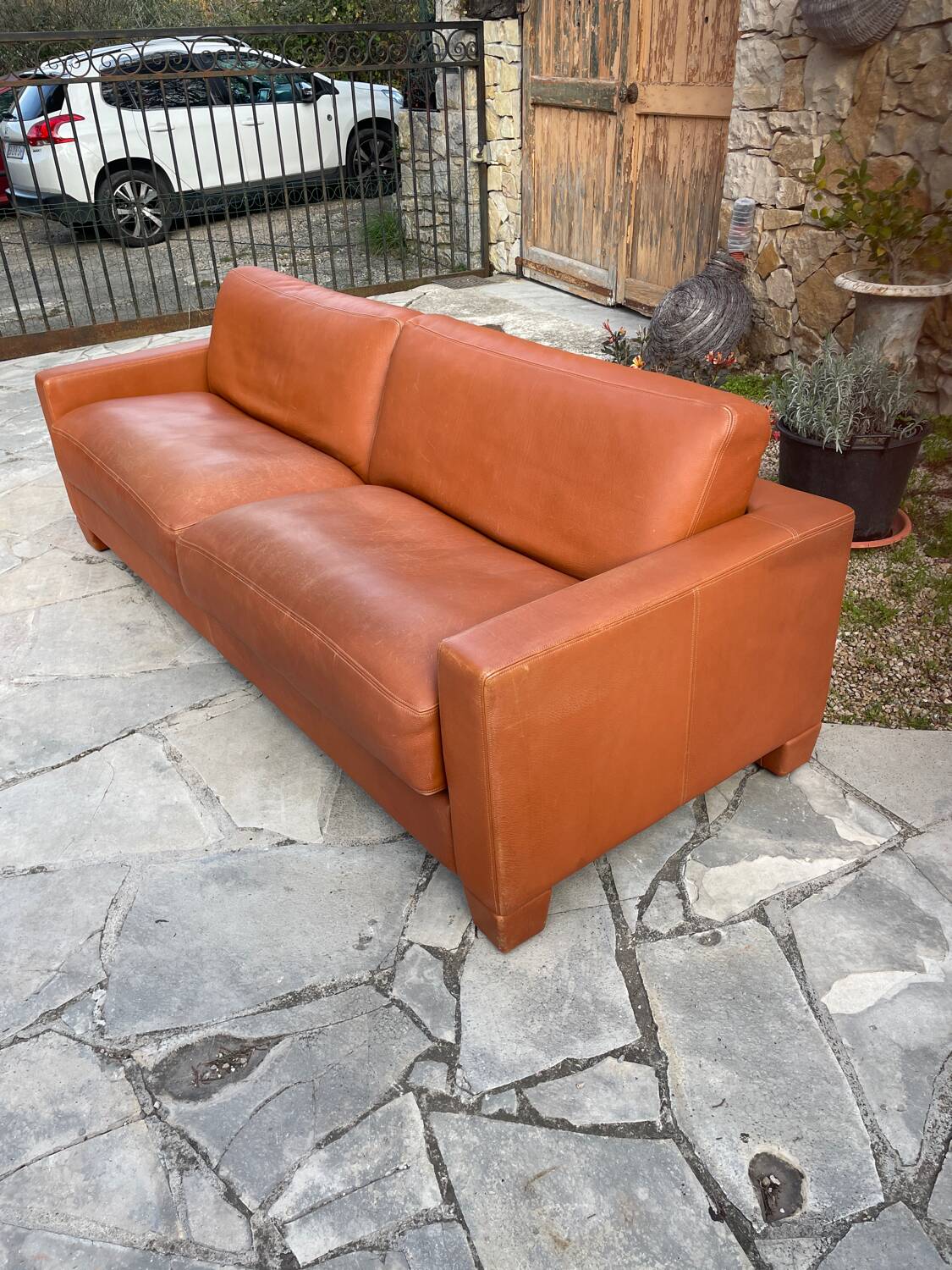 Sofa and Two Armchairs by De Sede