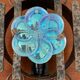 Vintage wall lamp in wrought iron and De Murano glass from the 50s and 60s