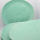 Set of 6 XL fish plates in sky blue earthenware